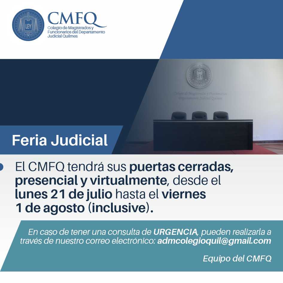 Feria Judicial de invierno 2025 